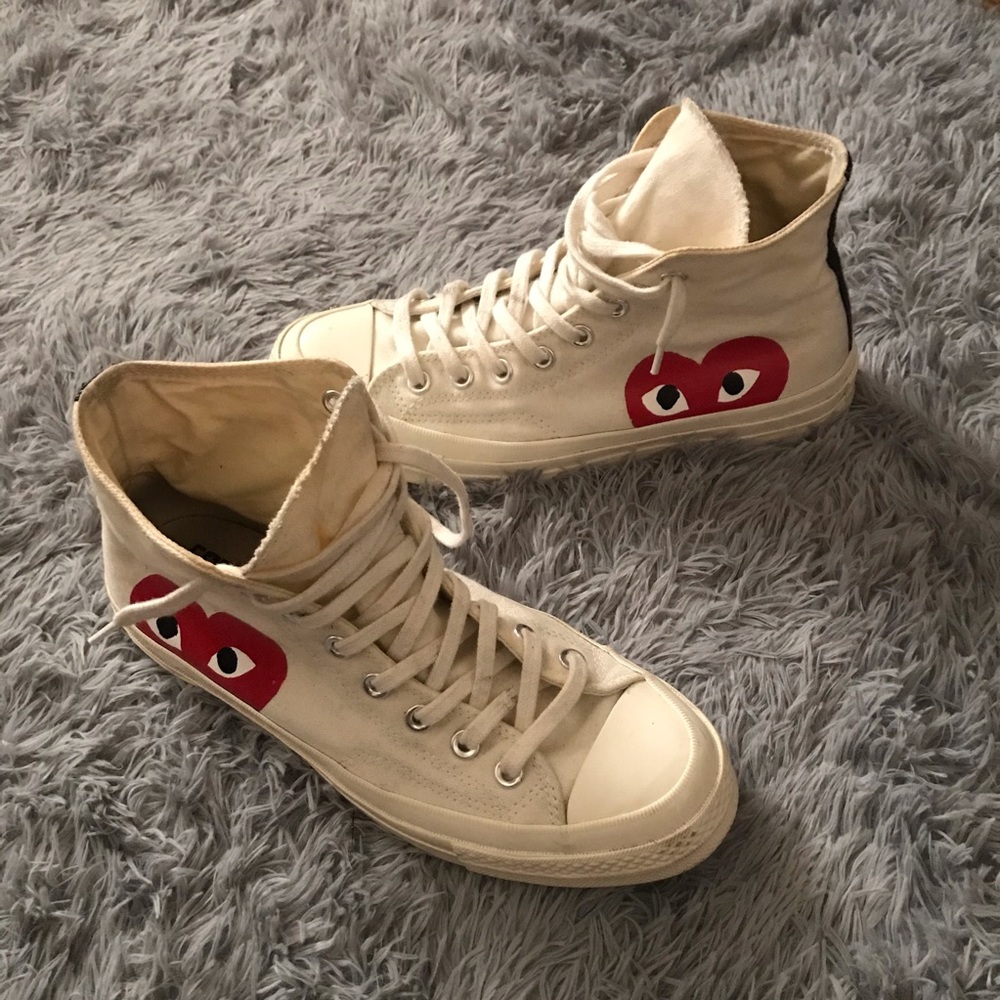 Comme Des Garçons Converse in Cream